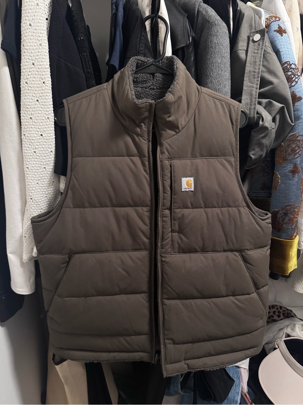 Carhartt Brown Quilted Sherpa-Lined Vest